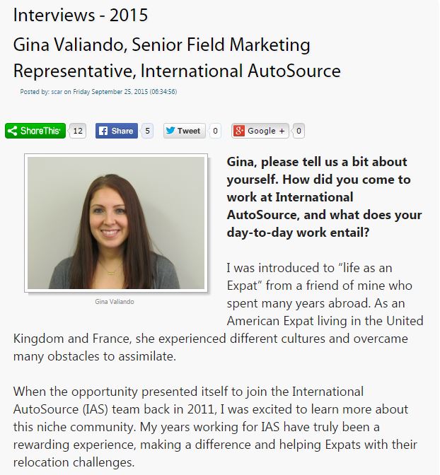 Gina Valiando Expat Review Interview