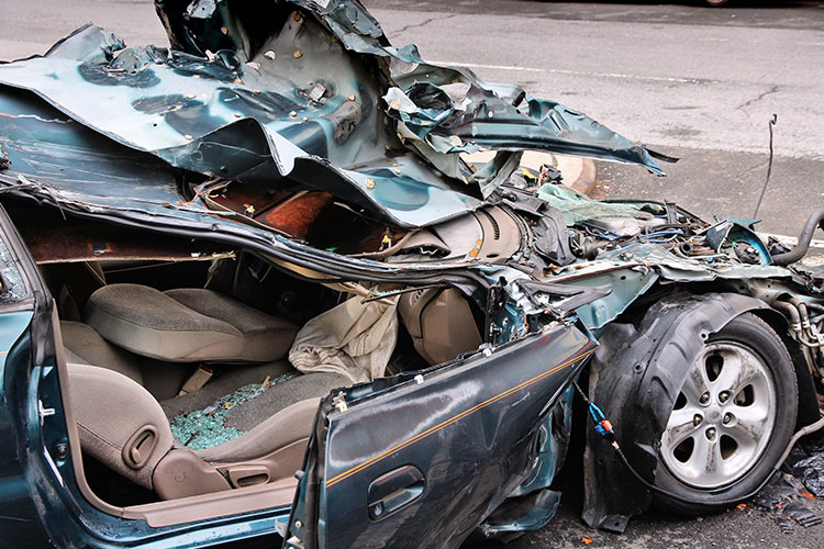 Car wrecked in an Accident