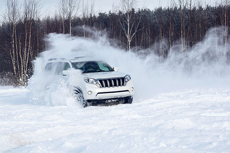 SUV Skidding in the Snow