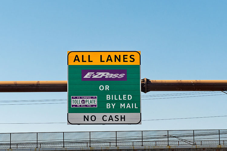 All Lanes E-Z Pass or Billed By Mail - No Cash